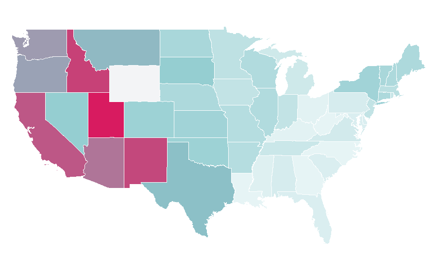 Affinity by region — No Reservations (film), United States