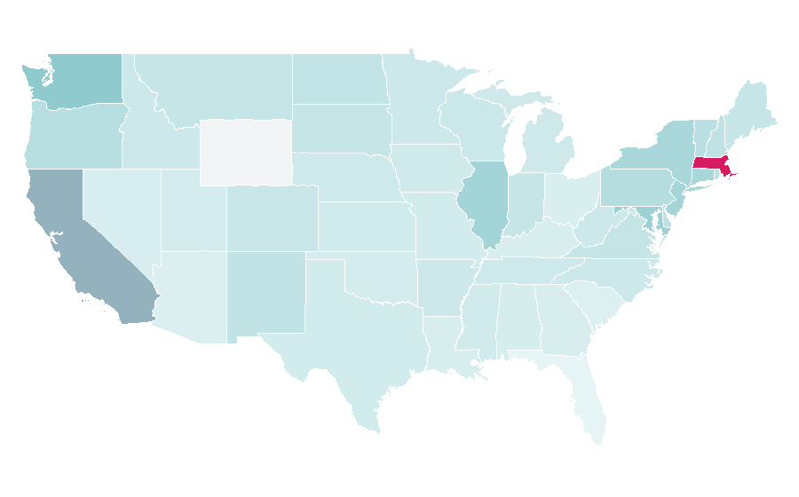 Affinity by region — Nobel Prize in Chemistry, United States