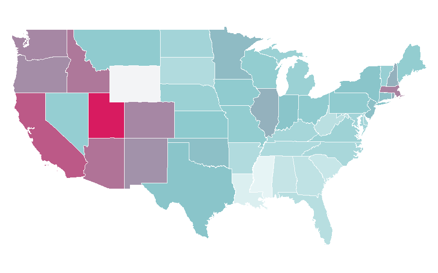 Affinity by region — Nolan Gould, United States