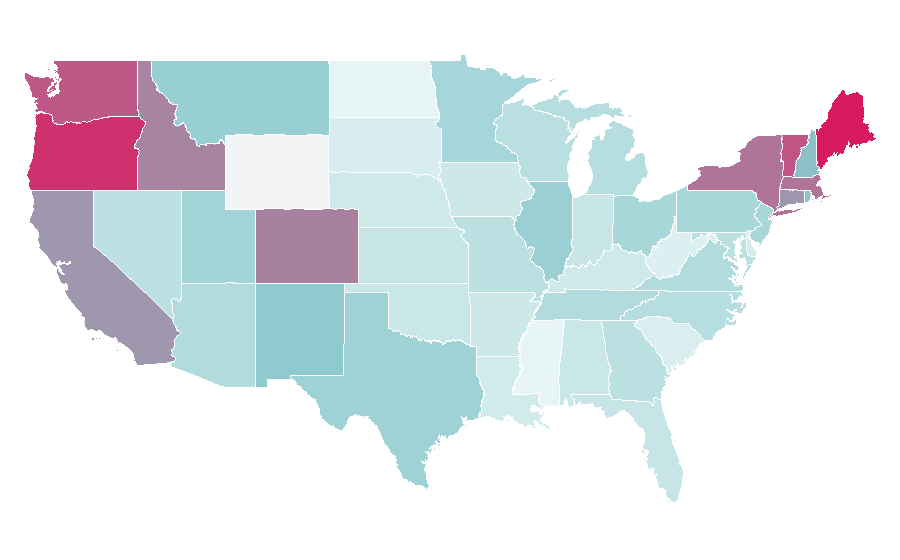 Affinity by region — Norah Jones, United States