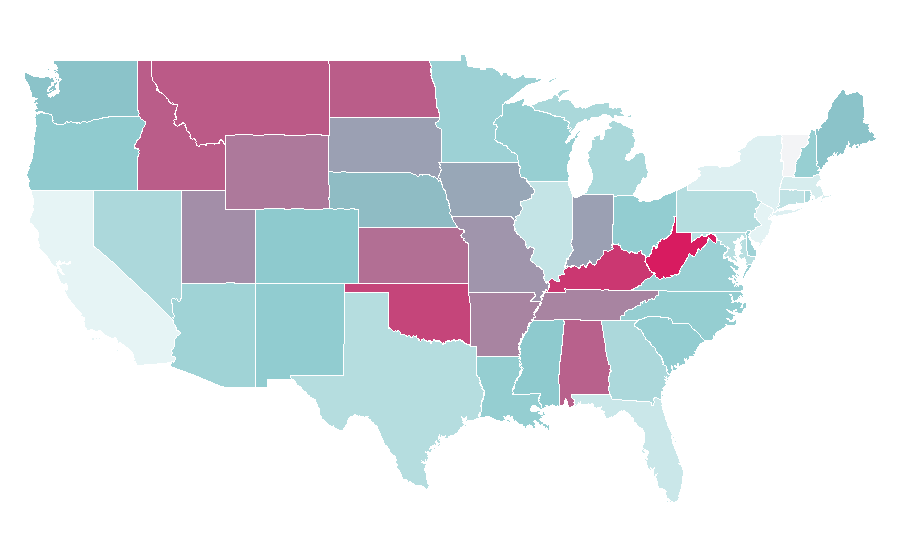 Affinity by region — Norse religion, United States