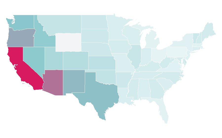 Affinity by region — Norteño (music), United States
