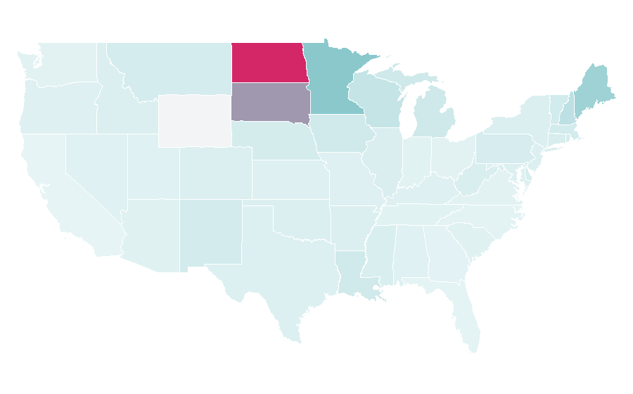 Affinity by region — North American Hockey League, United States