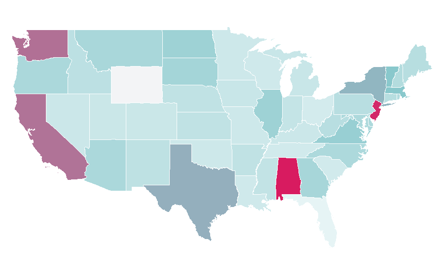 Affinity by region — North Indian cuisine, United States