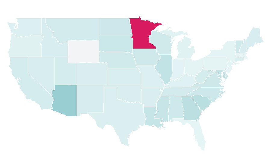 Affinity by region — Northcentral University, United States