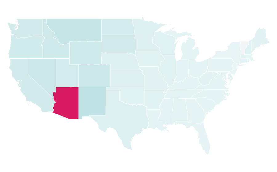 Affinity by region — Northern Arizona University, United States