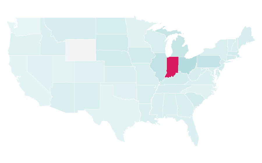 Affinity by region — Notre Dame Fighting Irish, United States