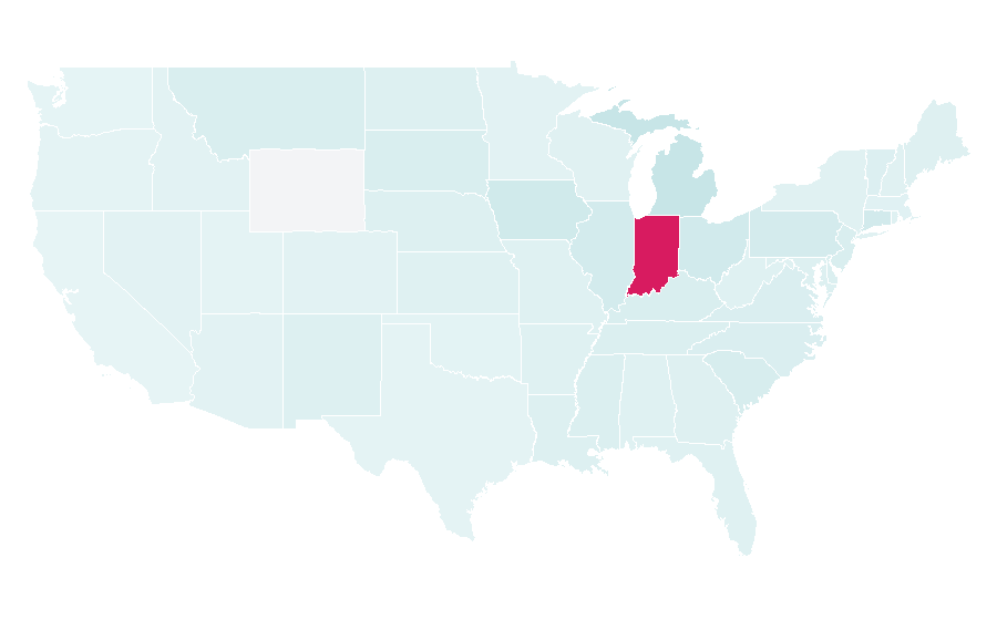 Affinity by region — Notre Dame Fighting Irish women's basketball, United States