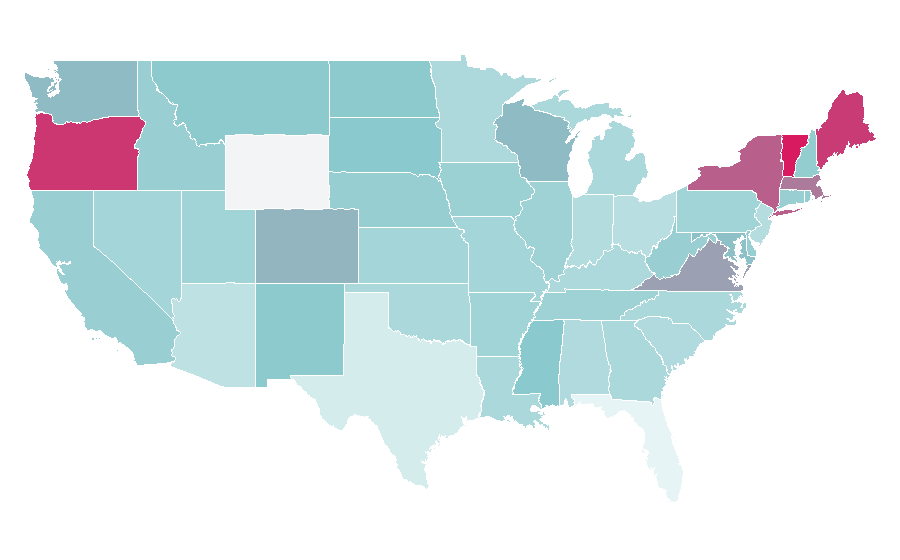 Affinity by region — npr music, United States