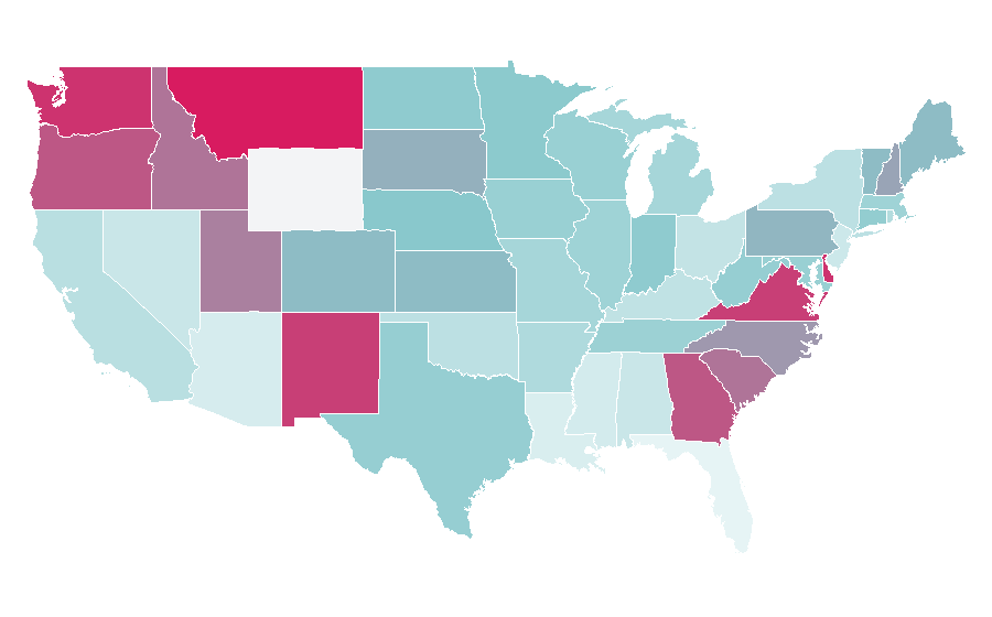 Affinity by region — Nuclear power, United States