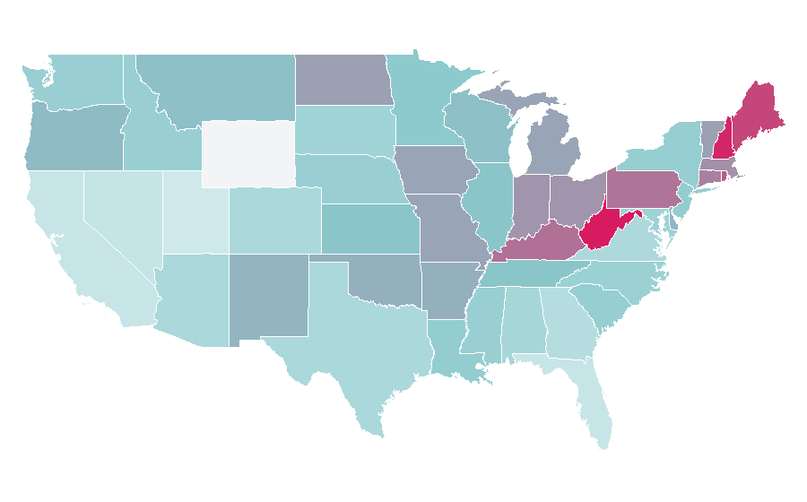 Affinity by region — Nurse Jackie, United States