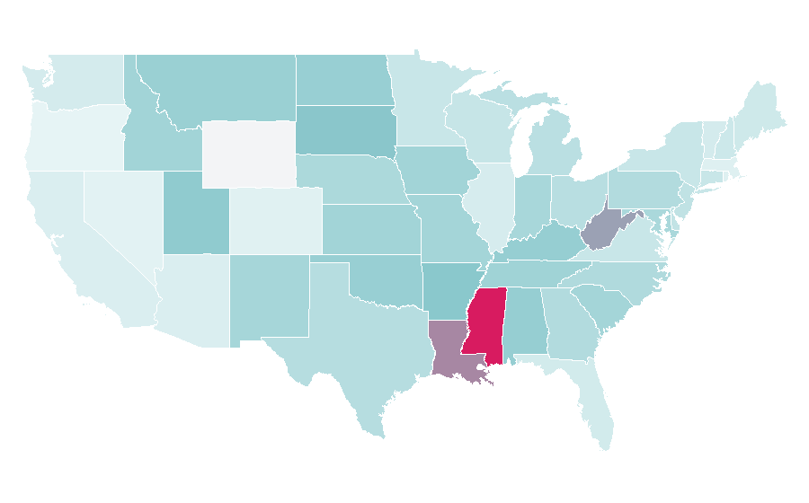 Affinity by region — Nursery rhyme, United States
