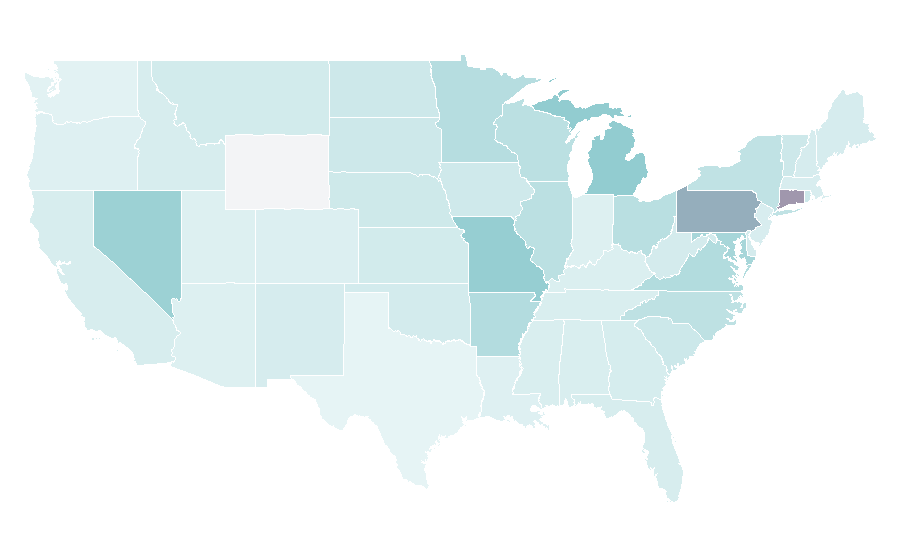 Affinity by region — Nursing home care, United States