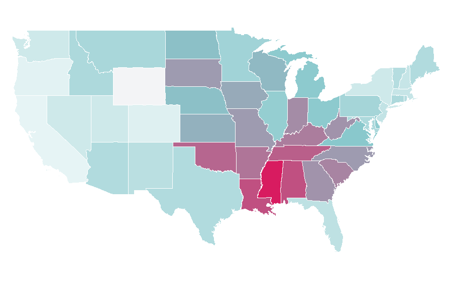 Affinity by region — Nut butter, United States