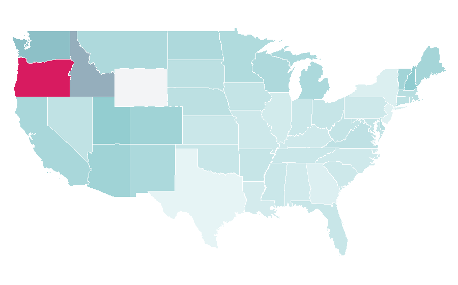Affinity by region — NutritionFacts.org, United States