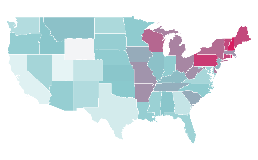Affinity by region — NYPD Blue, United States