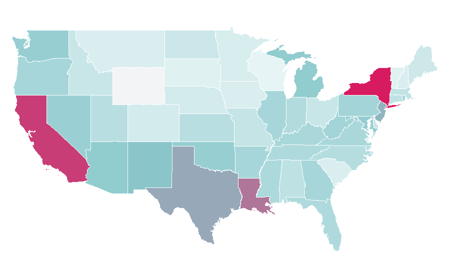 Affinity by region — NYX (comics), United States