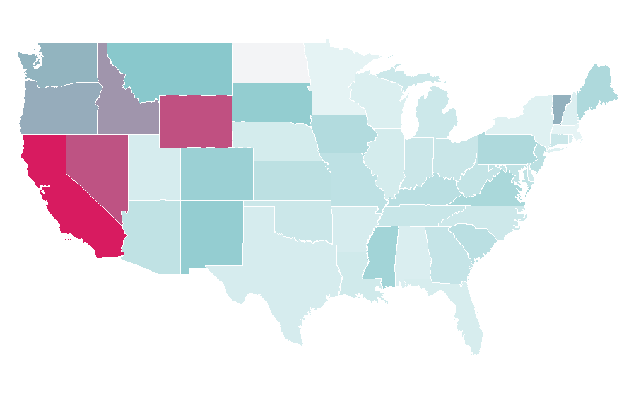Affinity by region — Oakland Raiders Football, United States