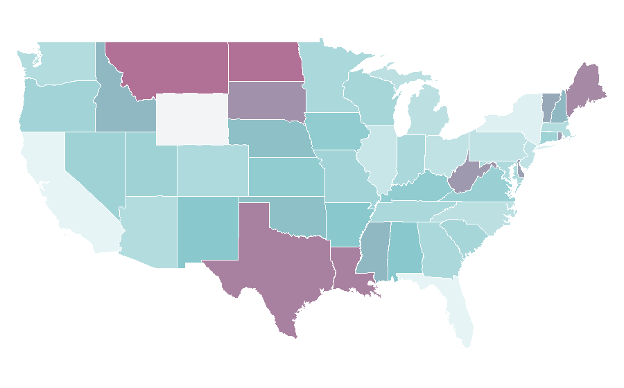 Affinity by region — Occupational safety and health, United States