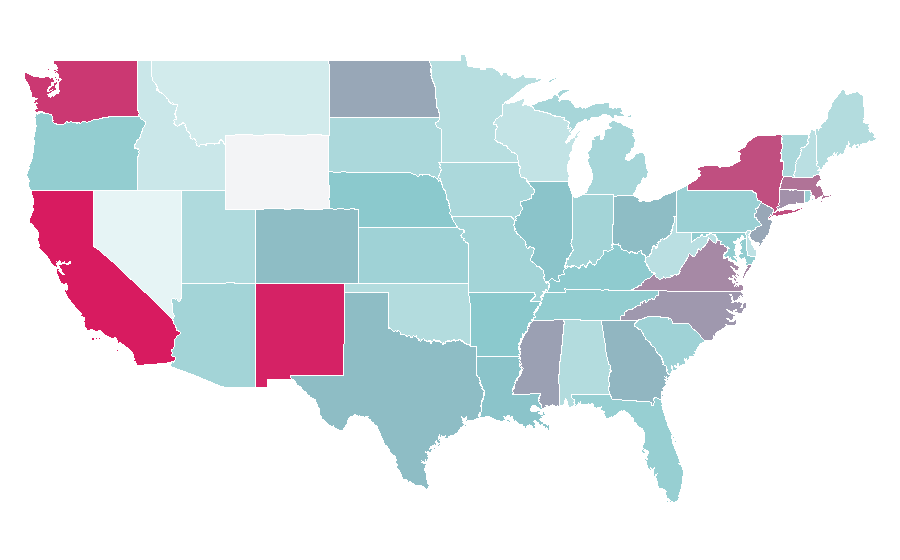 Affinity by region — Occupational therapist, United States