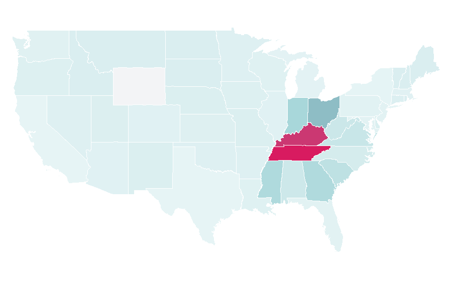 Affinity by region — O'Charley's, United States