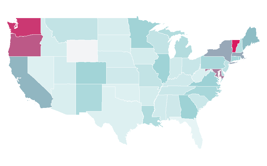 Affinity by region — Octavia E. Butler, United States