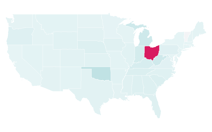 Affinity by region — Ohio State Buckeyes football, United States