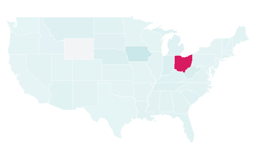Affinity by region — Ohio State Buckeyes women's basketball, United States