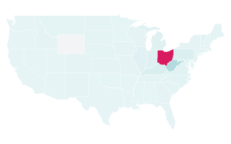 Affinity by region — Ohio University, United States
