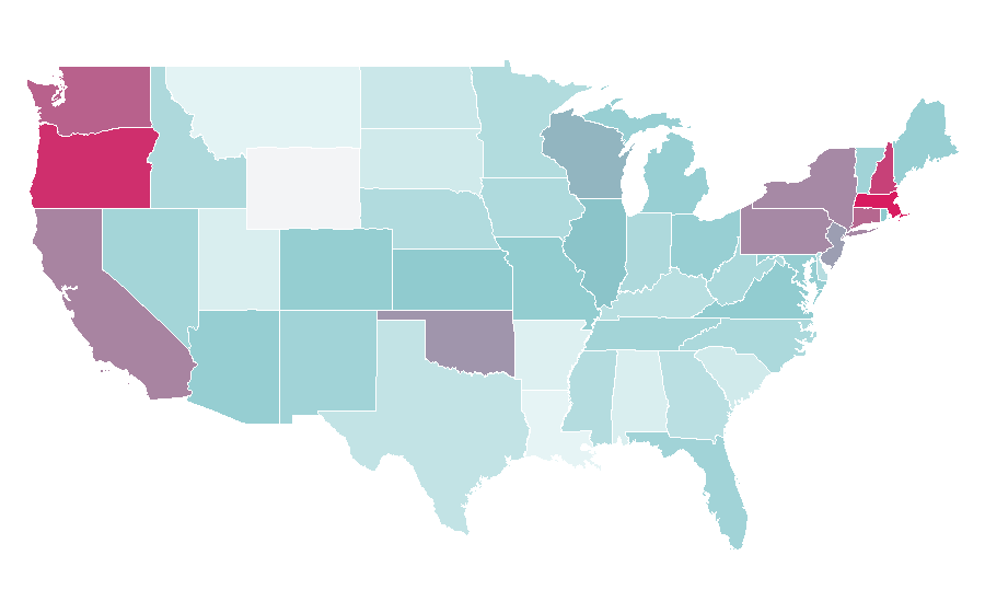 Affinity by region — OkCupid, United States