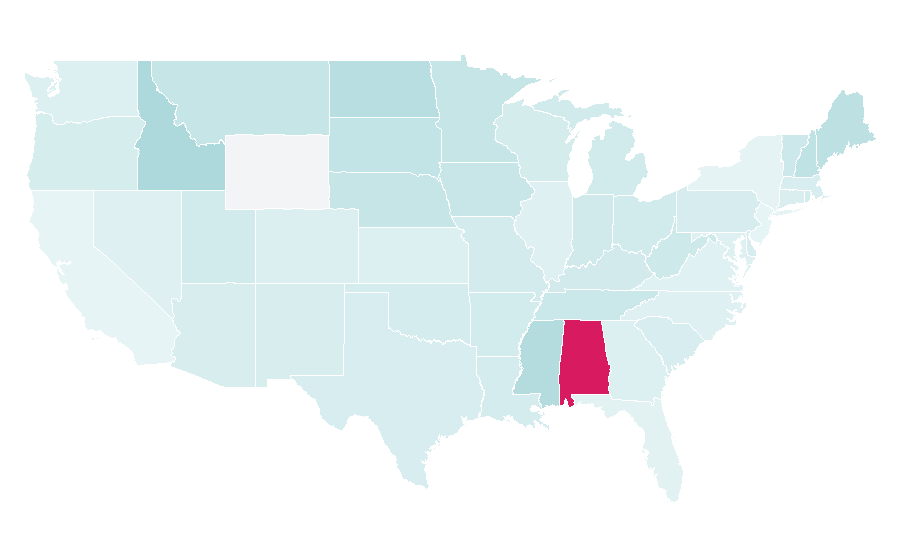 Affinity by region — Old English Bulldog, United States