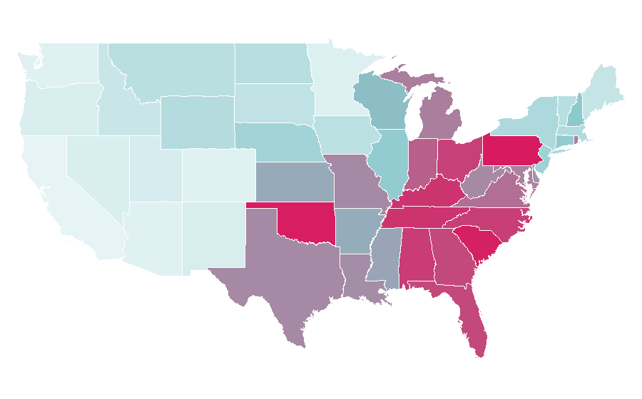 Affinity by region — Ollie's Bargain Outlet, United States