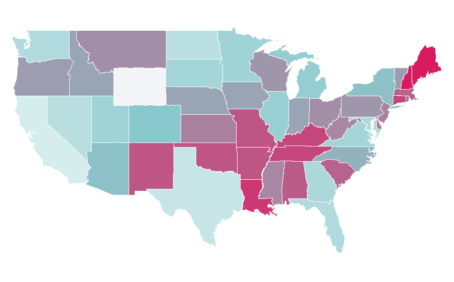 Affinity by region — Olympia Dukakis, United States
