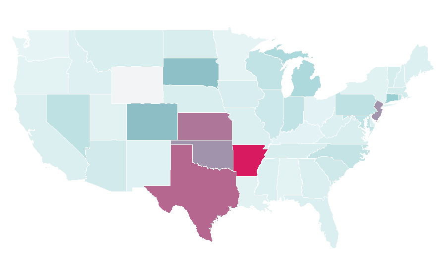 Affinity by region — On the Border Mexican Grill & Cantina, United States