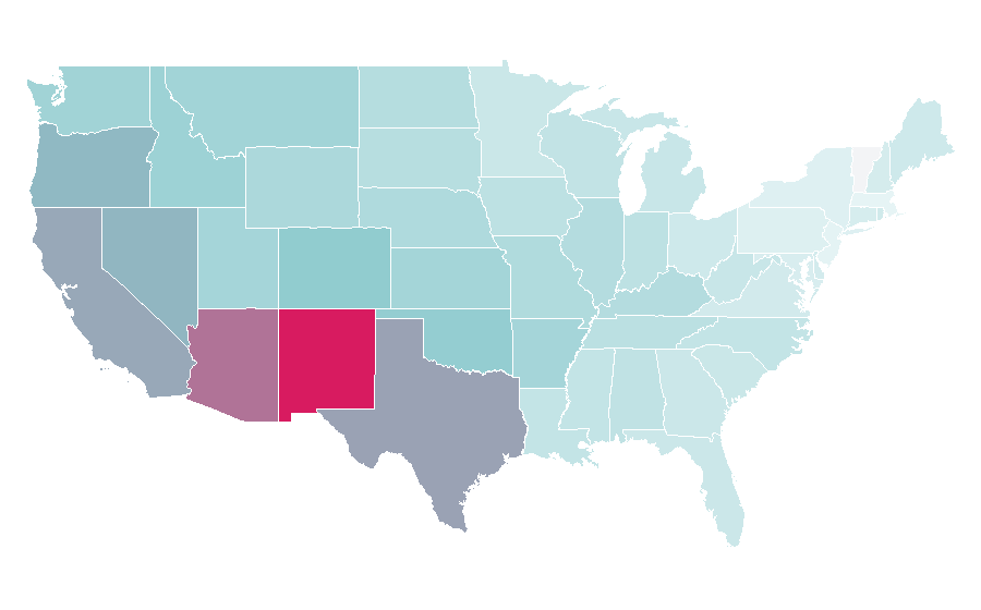 Affinity by region — Once Upon a Time in Mexico, United States
