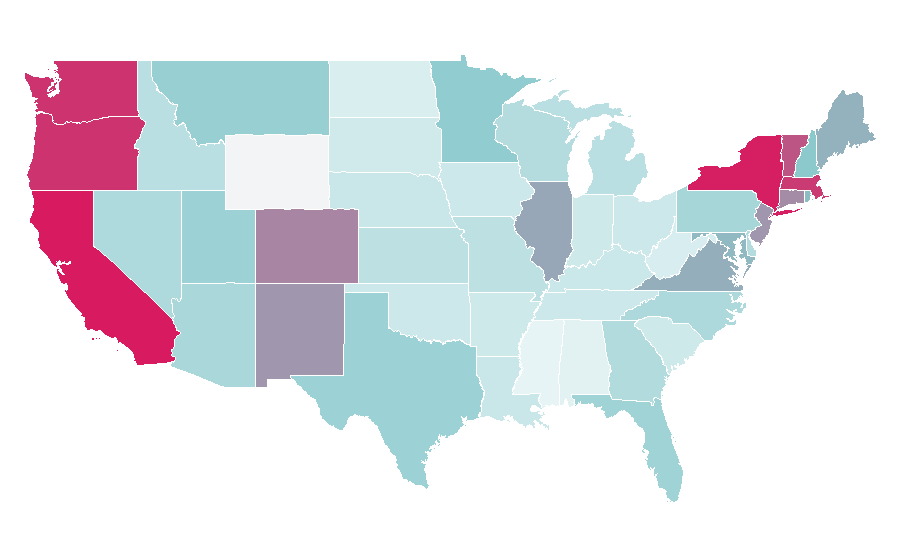 Affinity by region — One Hundred Years of Solitude, United States