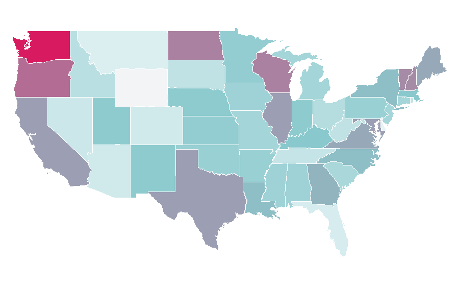 Affinity by region — Onion, United States