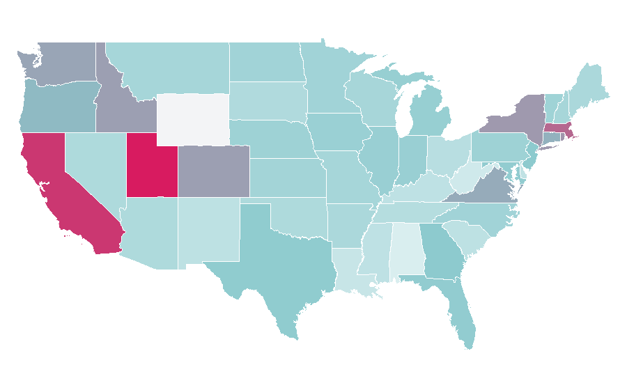 Affinität nach Region — Online chat, USA