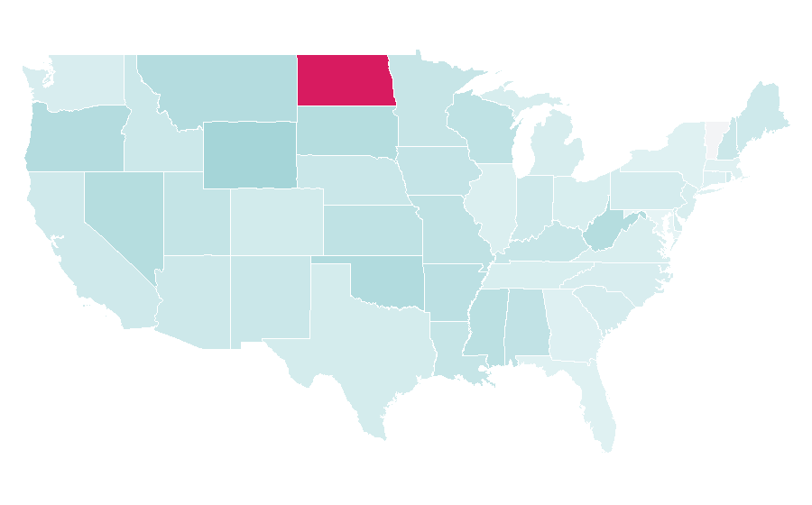Affinity by region — Online gambling, United States