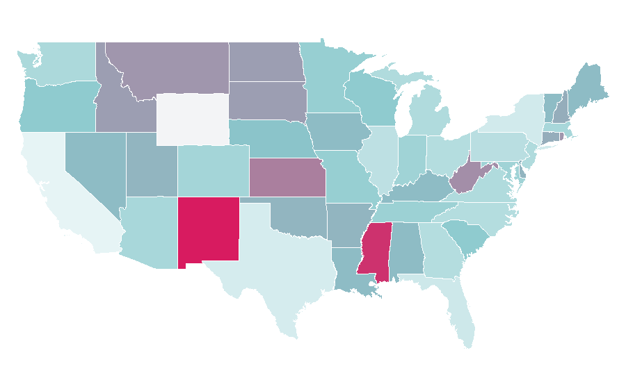 Affinity by region — Online learning community, United States