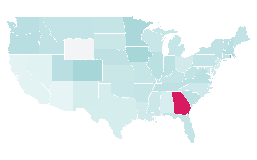 Affinity by region — Online quiz, United States