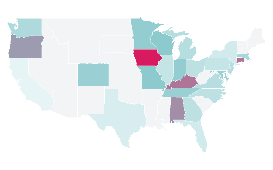Affinity by region — Online shopping rewards, United States