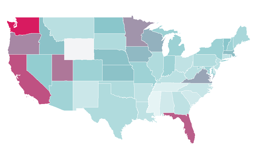 Affinity by region — Oodle, United States
