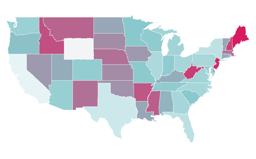 Affinity by region — Open eBook, United States