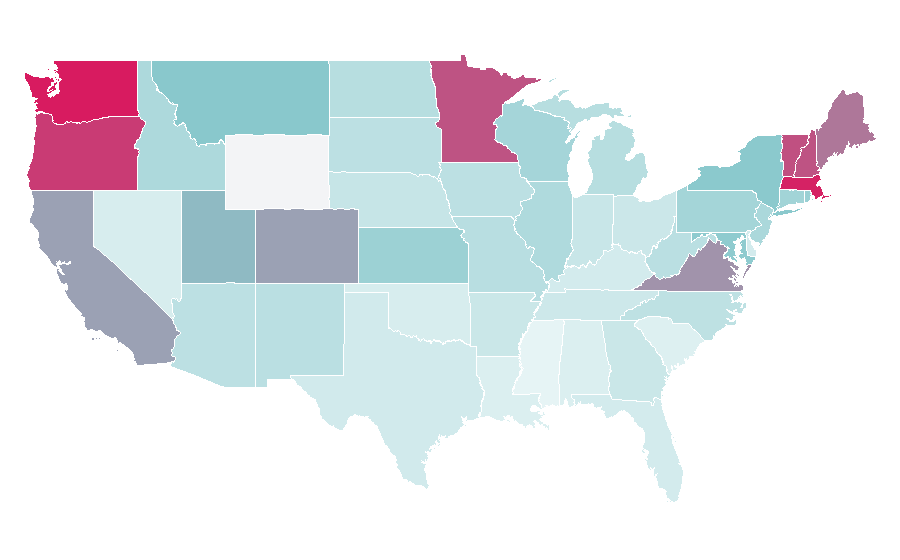 Affinity by region — OpenStreetMap, United States