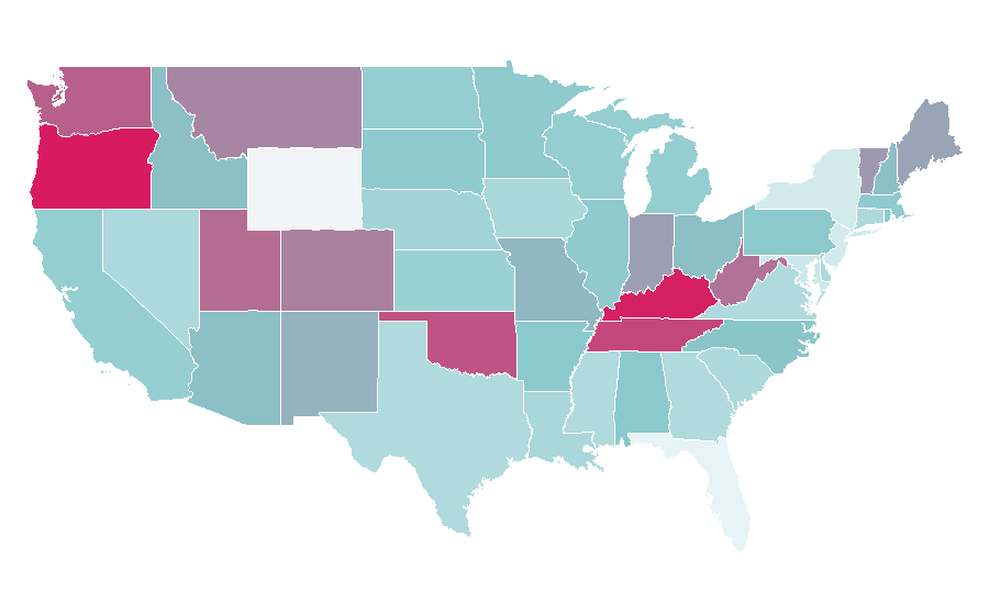 Affinity by region — orange amplifiers, United States