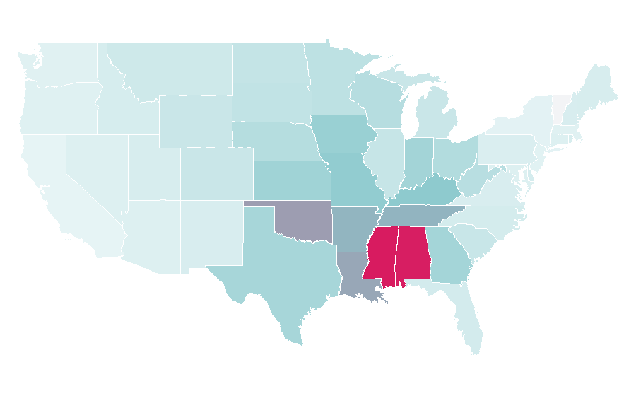 Affinity by region — Orange Beach, Alabama, United States