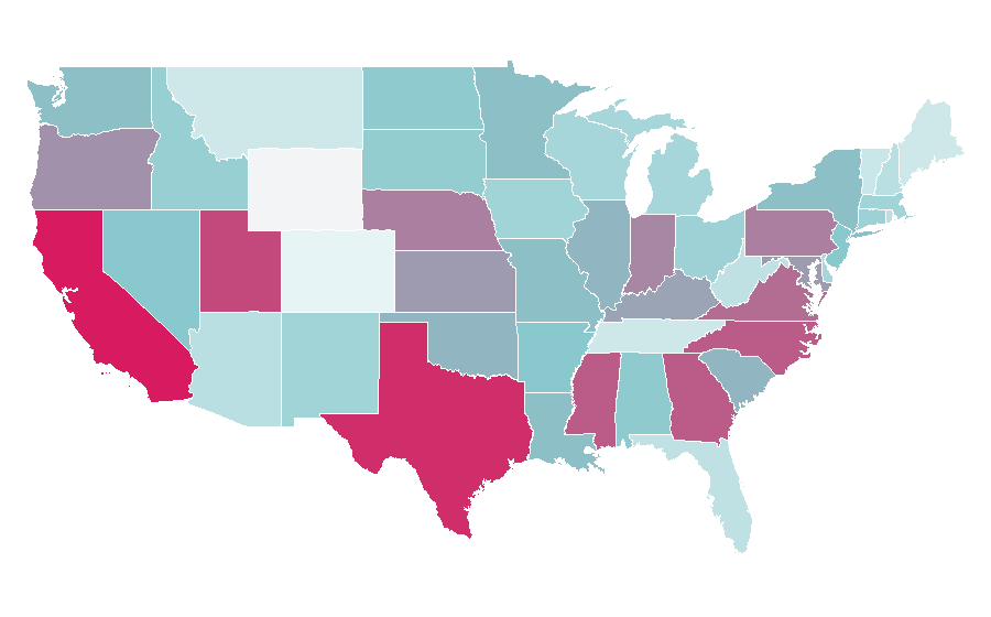 Affinity by region — Orange (fruit), United States