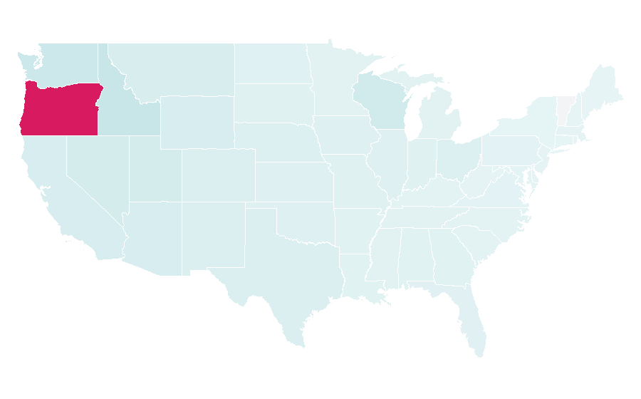 Affinité par région — Oregon, États-Unis