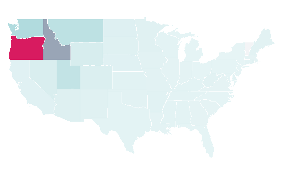 Affinity by region — Oregon Coast, United States